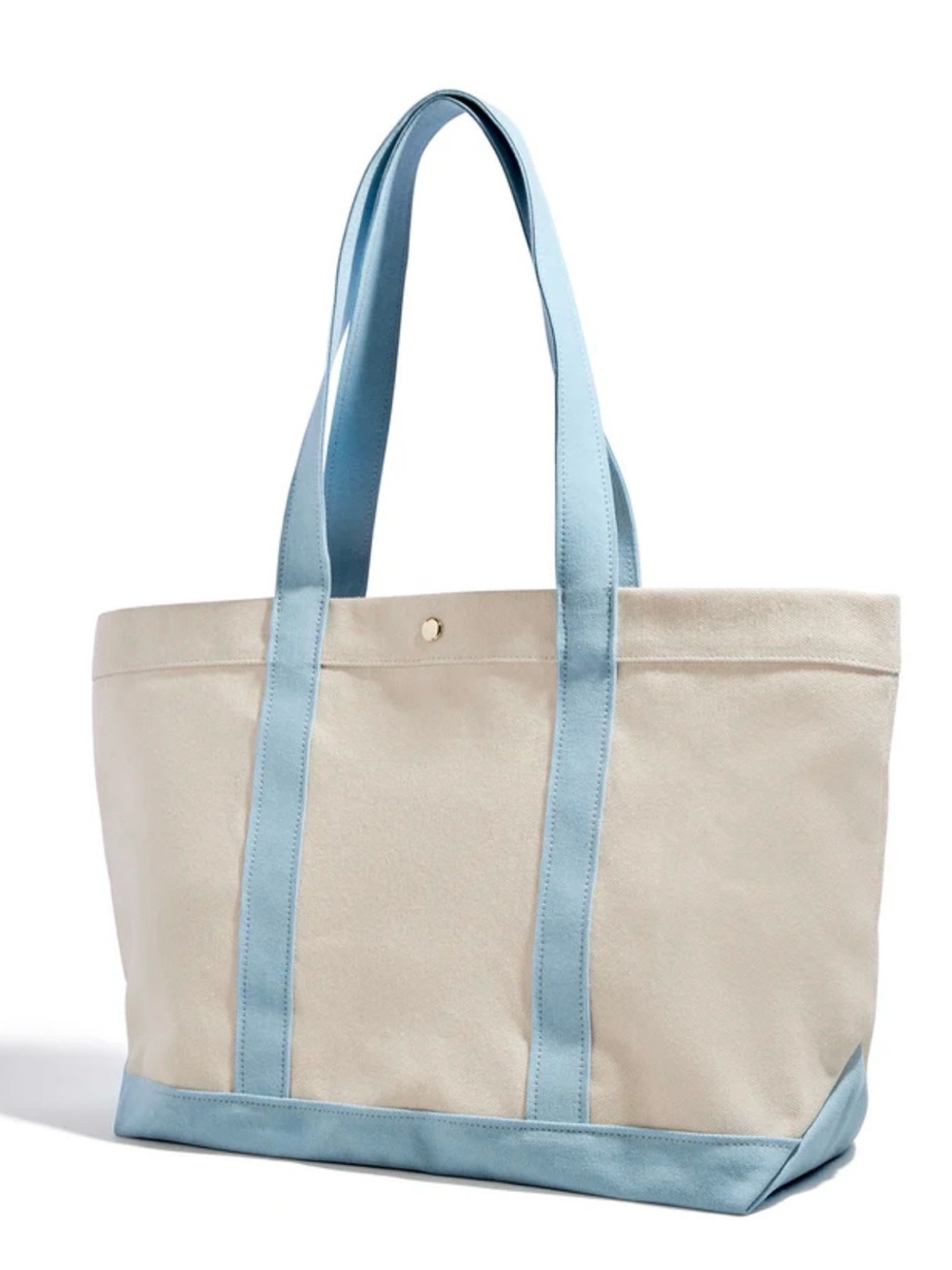Baublebar Canvas Tote Bag with Light Blue Trim and Palm Charm - Picture 3 of 5